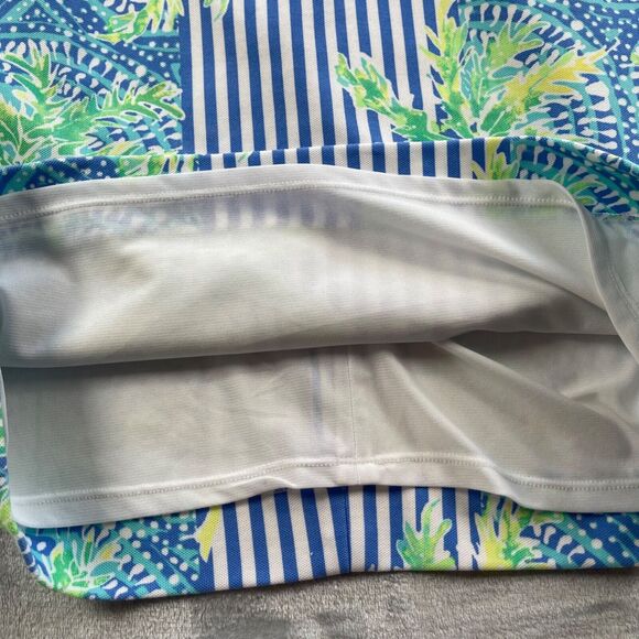 Lilly Pulitzer Dress XS Chiara Bennet Blue Stripe Tropic Print Cut Out Shift - Picture 3 of 15